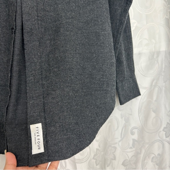 NWT Five Four Hakuba Charcoal Long Sleeve Flannel Button Down Collared Shirt - Picture 11 of 11